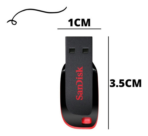 Pendrive 64 GB Sandisk Ultra Design Fino 2.0 Slim Color Negro Liso