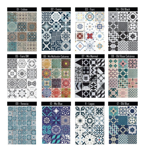 Vinilo Azulejo Mosaico Adhesivo 15x15 Cocina X 12u Laminado Color Seleccionar Diseño