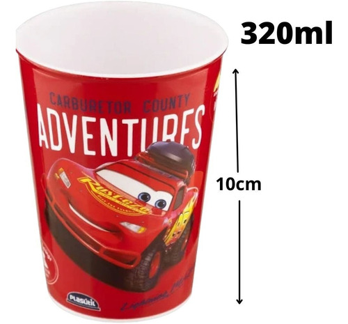 Imagem 2 de 2 de Copo De Plástico Carros 320ml-plasútil