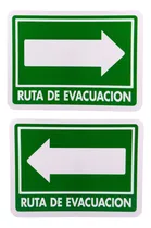Comprar 2 Señalamiento Letrero Ruta De Evacuación 15x20 Señalética