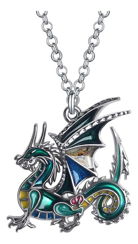 Duowei Aleación Fancy Welsh Dragon Collar Esmalte Fantasía