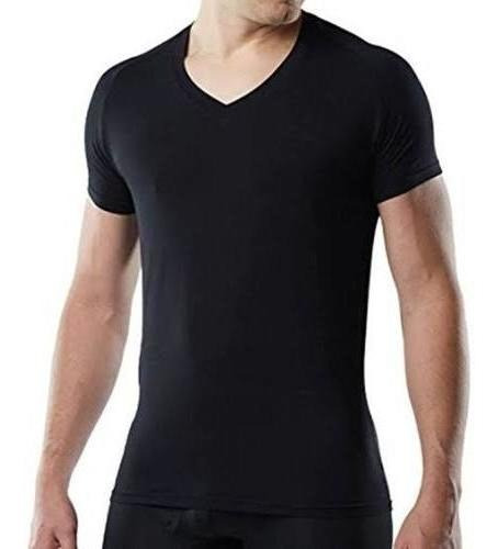 Playera Cuello V Premium Cotton Ajustada Algodón Elastano