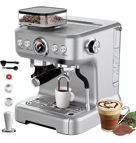 Máquina De Café Espresso Con Vaporizador De Leche Pare Cafetera, Con 15  Niveles Automática Molinillo De Café 20 Bares, Sistema De Calefacción Dual  Para Expreso Capuchino Café Y Mocha, Acero Inoxidable