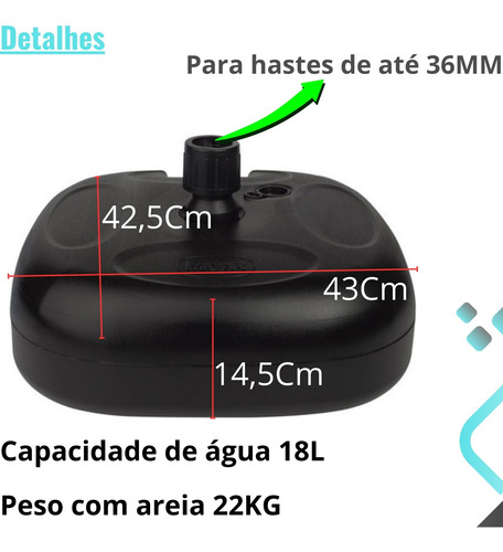 Guarda Sol Grande 2,70m Com Base Ombrelone De Madera Piscina