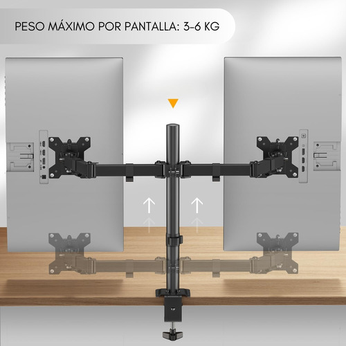 Soporte Doble Monitor Televisor Escritorio Brazo 17-27 3-6kg
