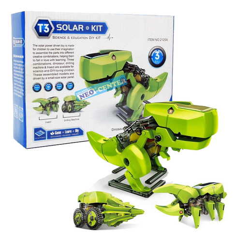 Robot Solar Kit 3 En 1 Dinobot Armable Robotica
