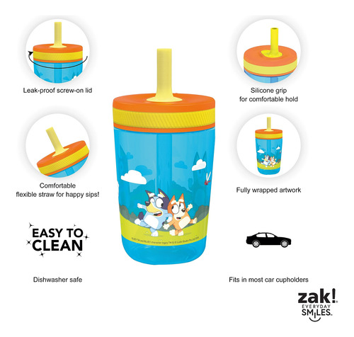 Set De Vasos Bluey Kelso De Zak Designs, 450 Ml, 2 Unidades,