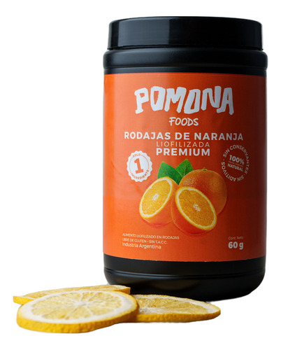 Fruta Rodaja De Naranja Liofilizada 60g Premium Pomona Foods