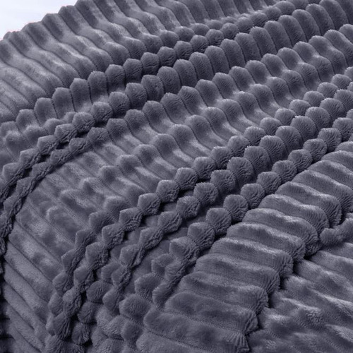 Cobertor Casal canelado Soft andes Cor Cinza-escuro