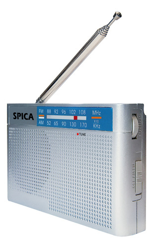 Radio Retro Spica Sp-350 A Pila Portatil Am/fm Entrada auricular Color Gris