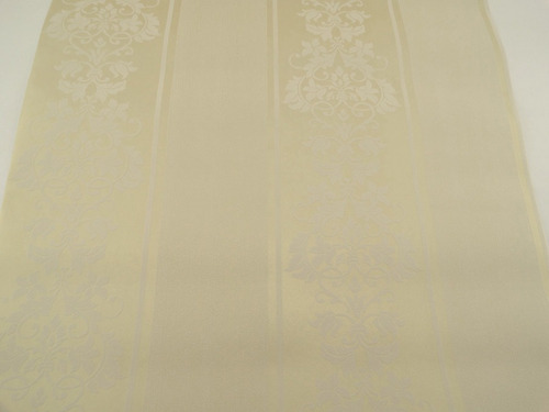 Papel Parede Creme C/ Desenhos Brancos - 370304 - 10m X 53cm