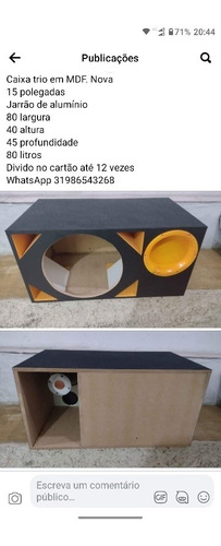 Imagem 3 de 5 de Caixa Trio Em Mdf. Nova
