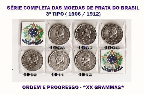 Moedas De 2.000 Réis Do 3º Tipo - Série Completa - Raras