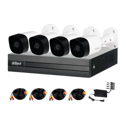 Dahua Kit De 4 Cámaras 5mp2k Disco 1tb Ip66 Exterior Metal 