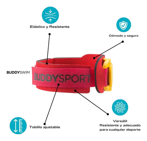 Porta Chip Natación, Neopreno, Tobillo Profesional Buddyswim