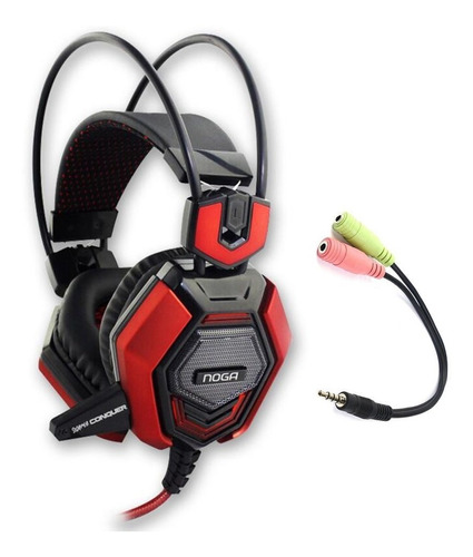 Auricular Noganet Gamer Pc C/mic Ps4 Reforzado + Adaptador