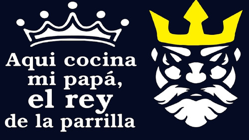 Pechera De Mezclilla Estampada Mi Papa El Rey De La Parrilla