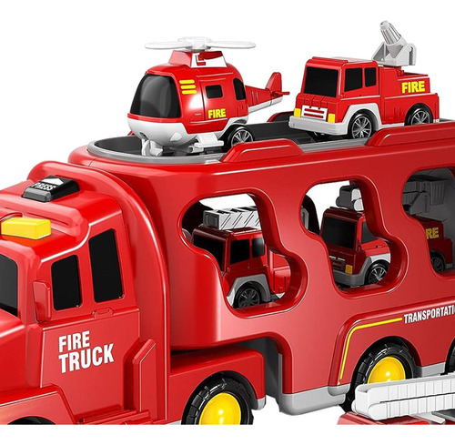 Juguete De Coche De Camión De Bomberos Con Luces Y Sonidos,
