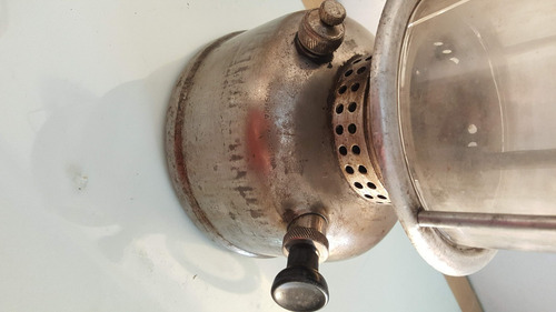 Antiguo Gran Farol Kerosene Sol De Noche Bronce 2 Vidrios 5 (Usado)