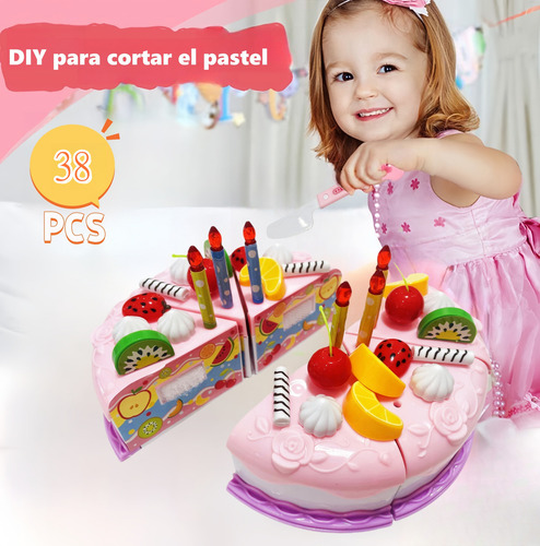 Juego De Juguetes De Cocina De Corte Diy Para Cumpleaños, Juguetes De Corte De Frutas, Juguetes De Corte De Pasteles Para Niñas Y Niños, Regalo.