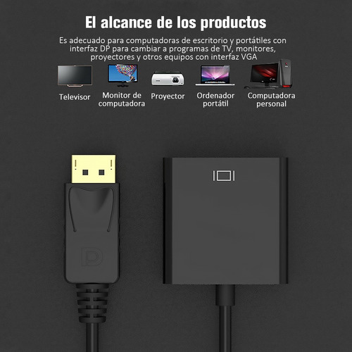 Imagen 2 de 10 de Adaptador Displayport A Vga Para Mac Apple Macbook Monitor