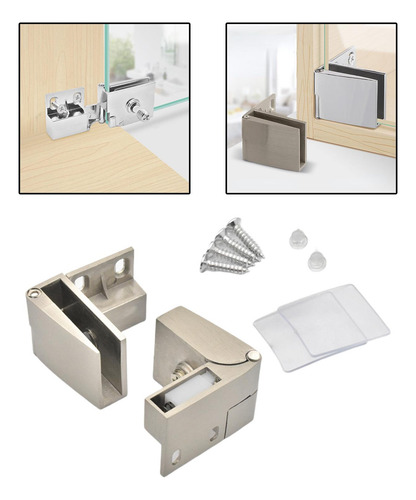 6 Bisagra Para Puerta De Vidrio, Vitrina, Montaje Lateral