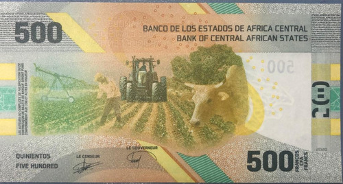 Billete De Estados De Africa Central 500 Francos Año 2022