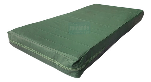 Capa Colchão Casal Hospitalar Impermeável Verde Oliva (verde Militar) Desenho Do Tecido Liso 138/188/35