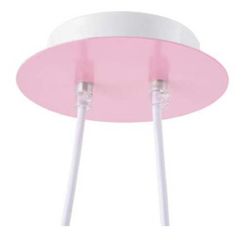 Lámpara Colgante Infantil 120cm 60wcarruaje Princesa Tempora Color Rosa Y Blanco