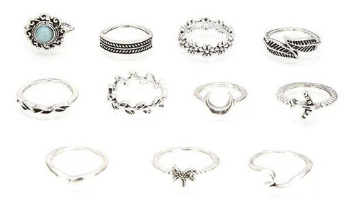 Imagen 4 de 5 de Set De Anillos Bohemia Manicure Yoga Mano Fátima Mandala