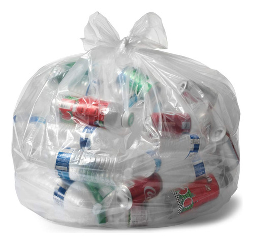 Bolsas De Basura Y Reciclaje Transparentes De 33 Galones  (