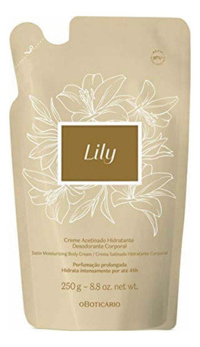  Creme hidratante para corpo Lily Tradicional Creme Acetinado Hidratante Desodorante Corporal en sachê 250g floral bouquet