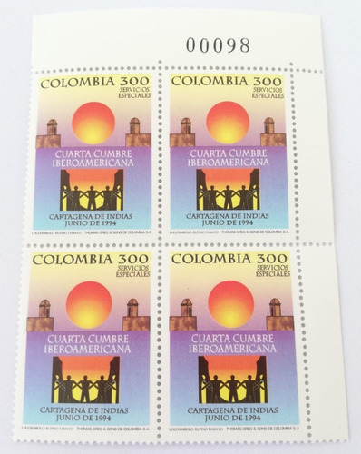   Estampilla Col 1994 Iv Cumbre Iberoamericana/jefes Estados