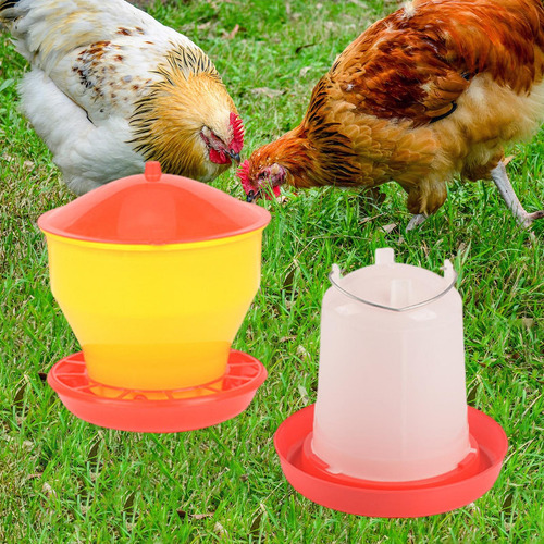 Comedero Para Pollos Y Dispensador De Agua, Barril Con Tapa