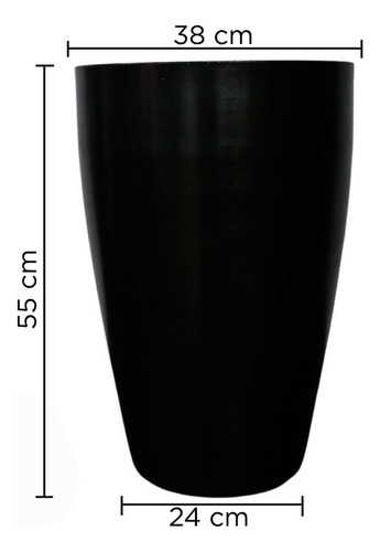 Vaso De Polietileno Cone Liso N 55 Vasap Cor Cor Preto Absoluto