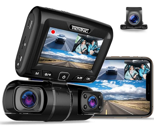 Rexing S1 Dash Cam De 3 Canales Frontal, Trasera, Cabina 108