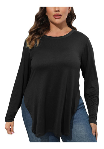 Blusa Holgada Lisa Con Cuello En V Grande De Moda Para Mujer