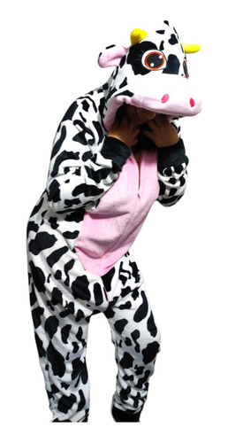 Pijama Mameluco Vaca Adulto Kigurumi Vaquita Ojos Tiernos