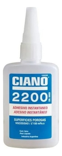 Adhesivo Cianoacrilato Ciano Instantaneo 2200 20gr Porosas Color Traslúcido