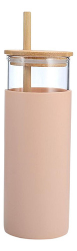 Taza Con Mango De Tapa De Bambú De Paja Alto Borosilicato