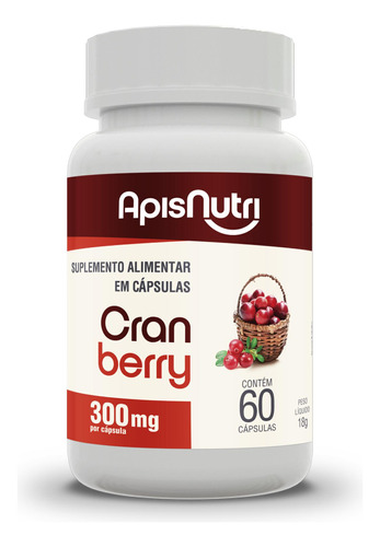 Cranberry 500mg - Apisnutri | Rico Em Proantocianidina