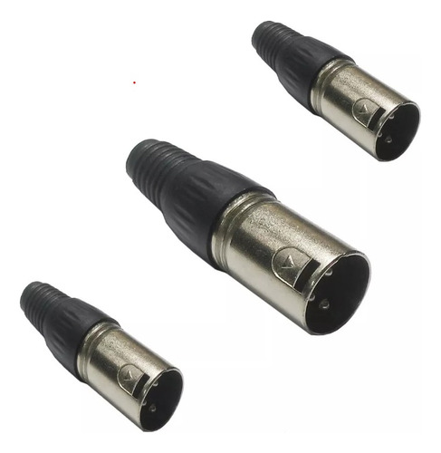 Combo 10 Unidades Conector Ficha Canon Xlr Macho 3 Pines