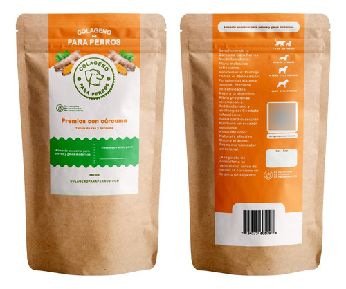 Súper Premios Antiinflamatorios De Cúrcuma Para Perro 250g