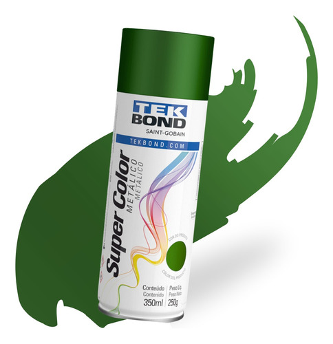 Tinta Spray Super Color Metálica 350ml Verde Tekbond