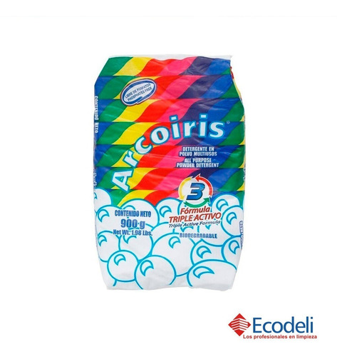 Caja Con 10 Pzs De Detergente Arcoiris De 900 Grs