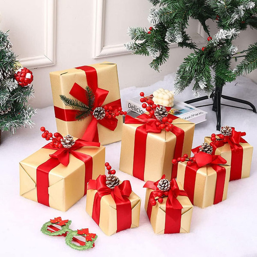 Moños Satinado Liston Navideño Colores 4cm 5 Rollos 115 M