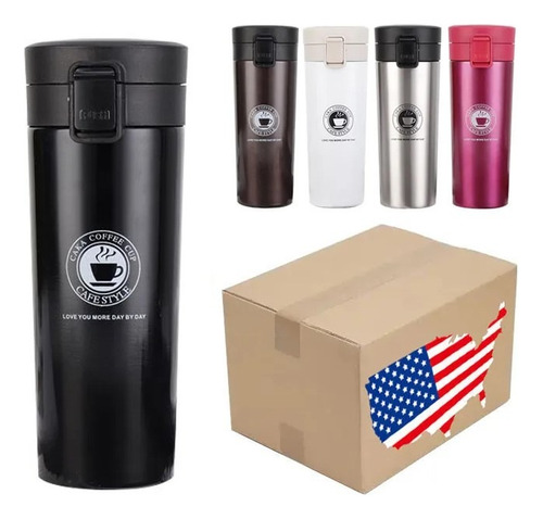 Vaso Termico Reforzado De Acero 650 Ml, Frio Y Calor Negro Vaso Largo