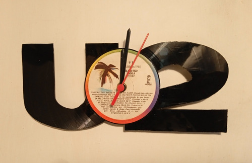 Reloj Pared Disco Vinil U2 Retrovinilvzla Rock Vinylart 