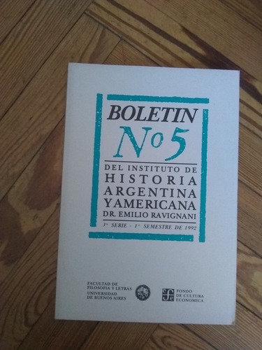 Boletín Nº 5 Instituto Historia Argentina Y Americ Ravignani