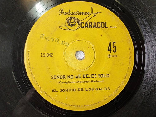 Imagen 2 de 2 de Vinilo Single De El Sonido De Los Galos Señor No Me Dej(w149